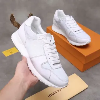 Louis Vuitton Zapatillas Lifestyle Blancas Monocromáticas de Malla y Paneles de Cuero