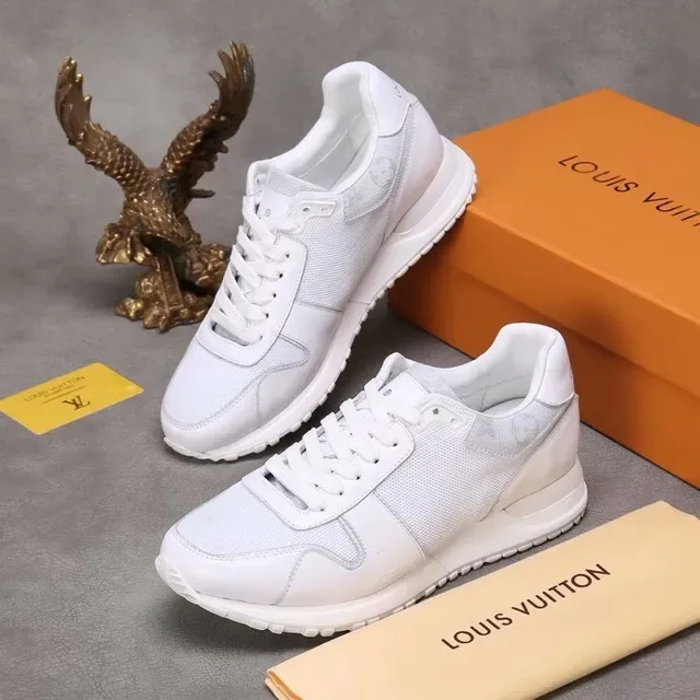 Louis Vuitton White Monochrome Mesh-and-Leather Paneling Lifestyle Sneakers 5