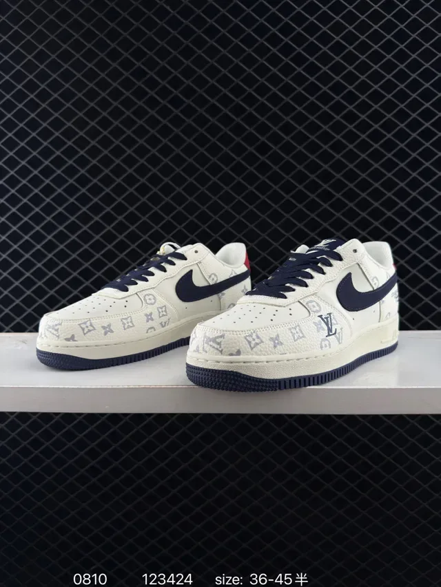 Louis Vuitton x Nike Air Force 1 Monogram Print Lifestyle Sneakers 4