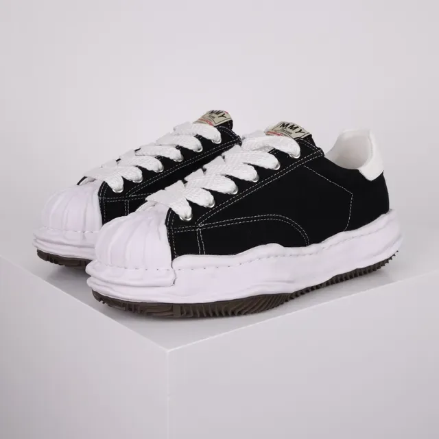 Maison Margiela Tabi-Inspired Black and White Canvas Lifestyle Sneakers 2