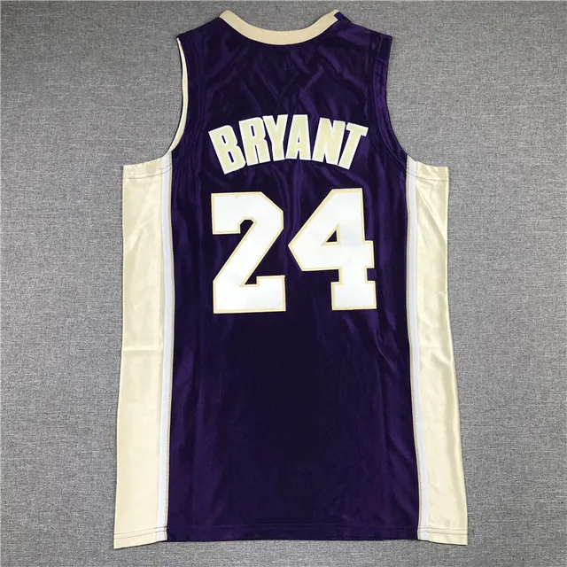 Mitchell & Ness Hardwood Classics Kobe Bryant Purple and Cream Lakers Jersey 3