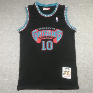 Mitchell & Ness Hardwood Classics Vancouver Grizzlies 10 Mike Bibby 1998–99 Black Teal Red Jersey
