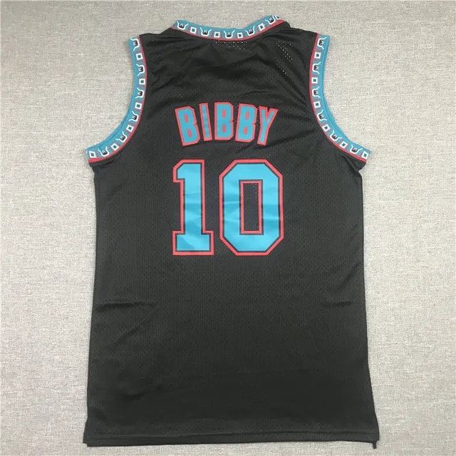 Mitchell & Ness Hardwood Classics Vancouver Grizzlies 10 Mike Bibby 1998–99 Black Teal Red Jersey 3