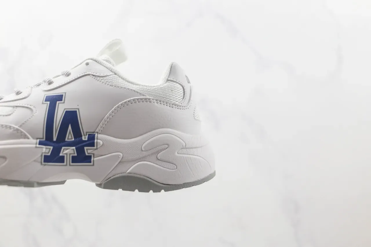 Mitchell & Ness White Blue Sole Team Logo Branding Chunky Sneakers 7