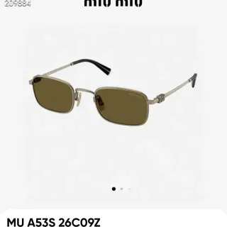 Miu Miu نظارات شمسية إطار مستطيل بناء معدني أخضر فضي