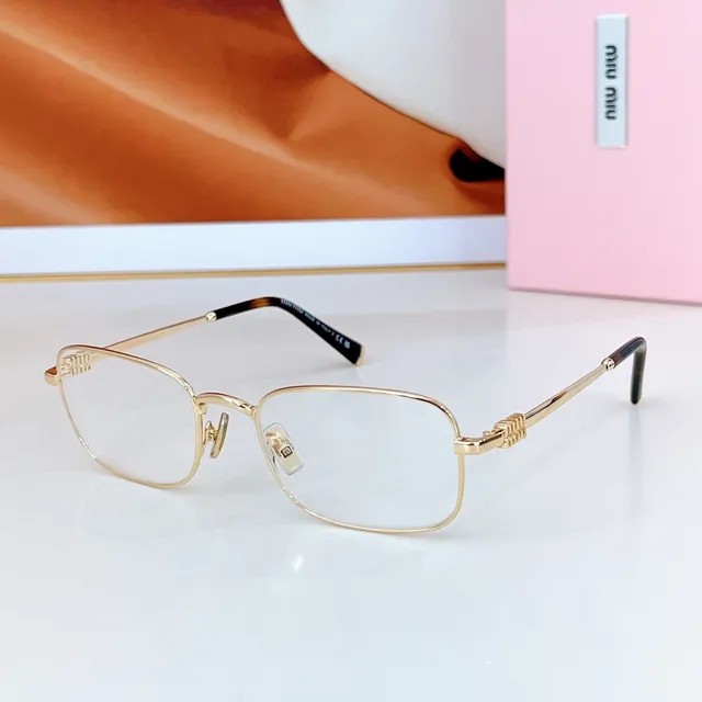 Miu Miu Green Silver Rectangular Frame Metal Construction Sunglasses 2