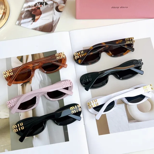 Miu Miu Wander Black Oval Acetate Sunglasses 4