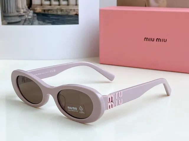Miu Miu Wander Black Oval Acetate Sunglasses 6