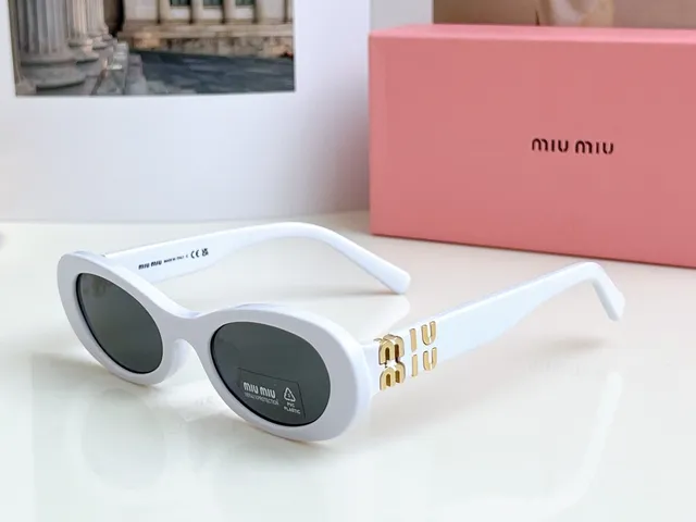 Miu Miu Wander Black Oval Acetate Sunglasses 7