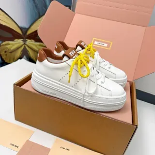 Miu Miu Wander White Brown Yellow Zapatillas Lifestyle