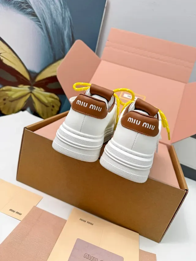 Miu Miu Wander White Brown Yellow Baskets Lifestyle 4