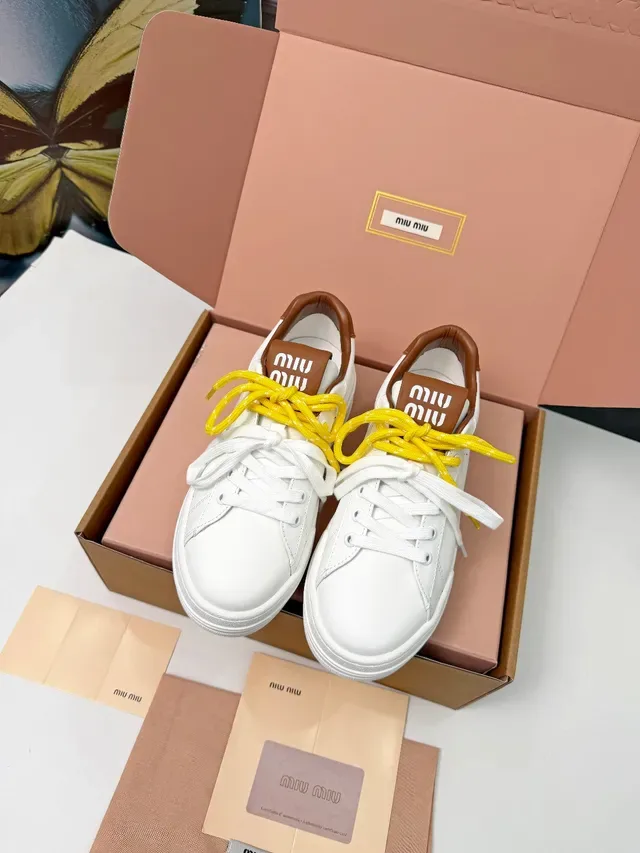 Miu Miu Wander White Brown Yellow Baskets Lifestyle 6