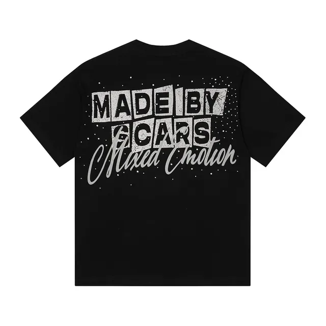 تي شيرت أسود بطباعة جرافيك Mixed Emotion Emotional Closet 3
