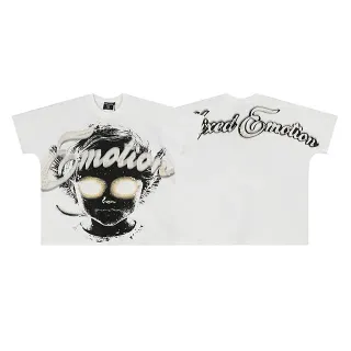 Camiseta oversized con estampado gráfico de emociones mixtas