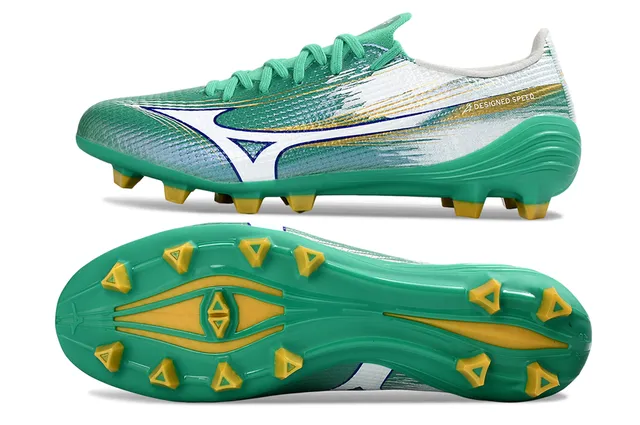 Mizuno Alpha Designed Speed Green Silver Gold Firm-Ground Chaussures de football 6