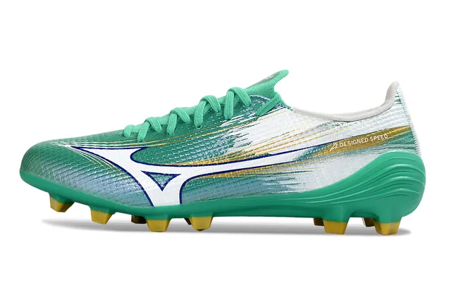 Mizuno Alpha Designed Speed Green Silver Gold Firm-Ground Chaussures de football 7