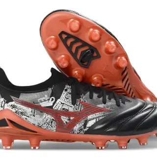 Mizuno Morelia Neo Black Orange Red Firm-Ground Soccer Shoes