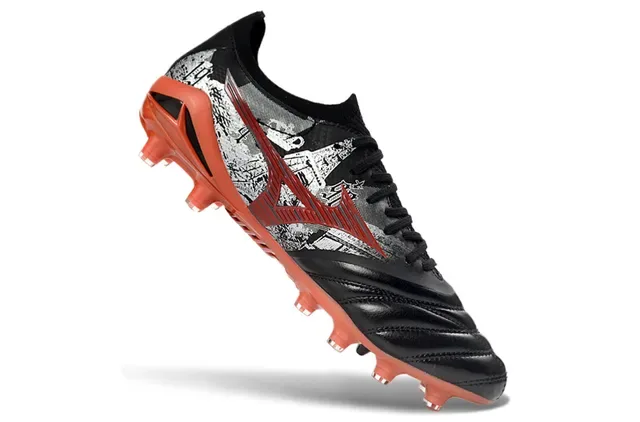 Mizuno Morelia Neo Black Orange Red Firm-Ground Soccer Shoes 2