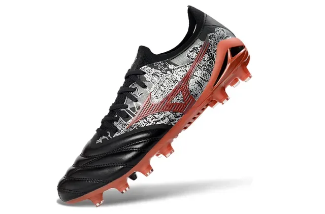 Mizuno Morelia Neo Black Orange Red Firm-Ground Soccer Shoes 3