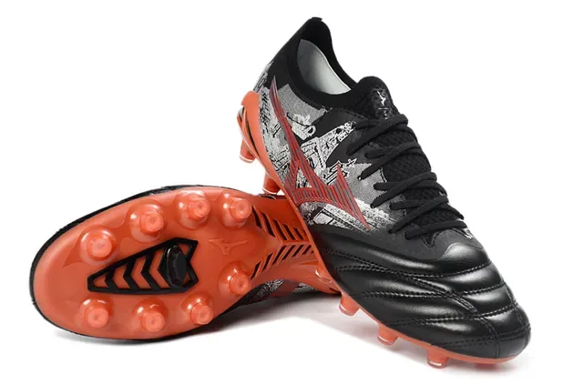 Mizuno Morelia Neo Black Orange Red Firm-Ground Soccer Shoes 4