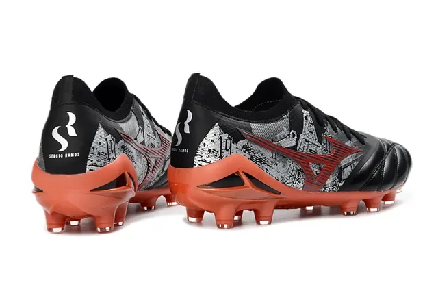 Mizuno Morelia Neo Black Orange Red Firm-Ground Soccer Shoes 5