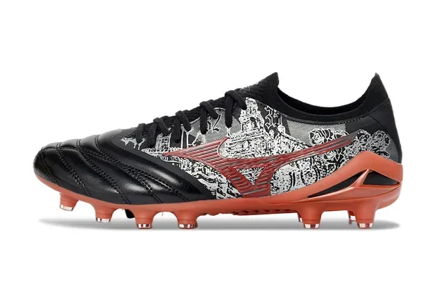 Mizuno Morelia Neo Black Orange Red Firm-Ground Soccer Shoes 7