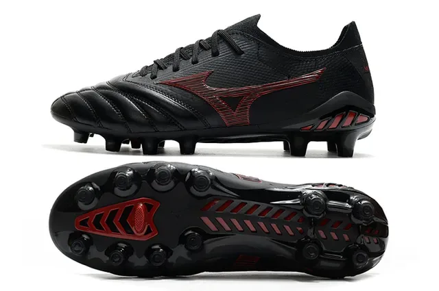 Mizuno Morelia Neo Black Red Firm-Ground Soccer Shoes 9