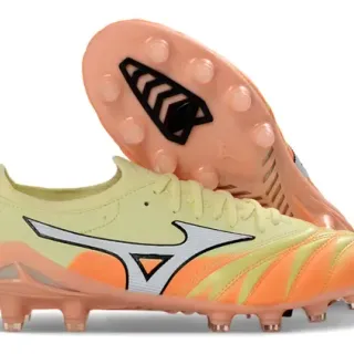 Mizuno Morelia Neo Pale Yellow Orange Firm-Ground Soccer Shoes
