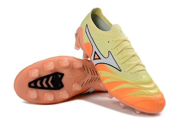 Mizuno Morelia Neo Pale Yellow Orange Firm-Ground Soccer Shoes 4
