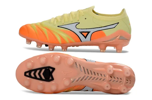 Mizuno Morelia Neo Pale Yellow Orange Firm-Ground Soccer Shoes 6
