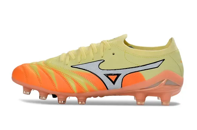 Mizuno Morelia Neo Pale Yellow Orange Firm-Ground Soccer Shoes 7