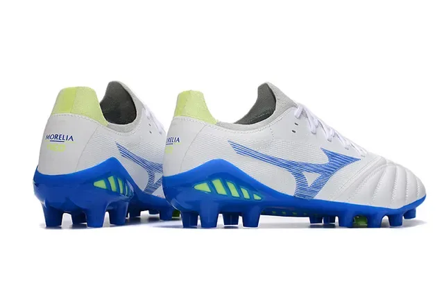 Mizuno Morelia Neo Branco Azul Lima Sapatos de futebol para gramado firme 5