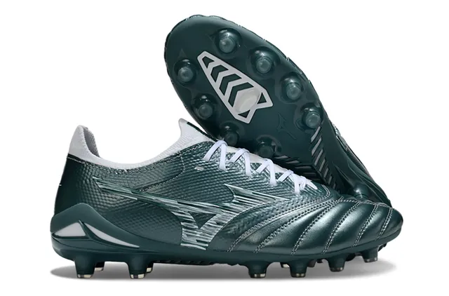Mizuno Morelia Neo Branco Rosa Baixo corte Malha superior Campo firme Sapatos de futebol 5