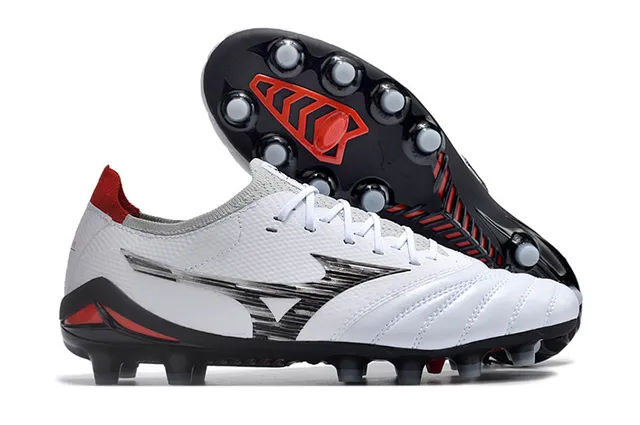 Mizuno Morelia Neo Branco Rosa Baixo corte Malha superior Campo firme Sapatos de futebol 17