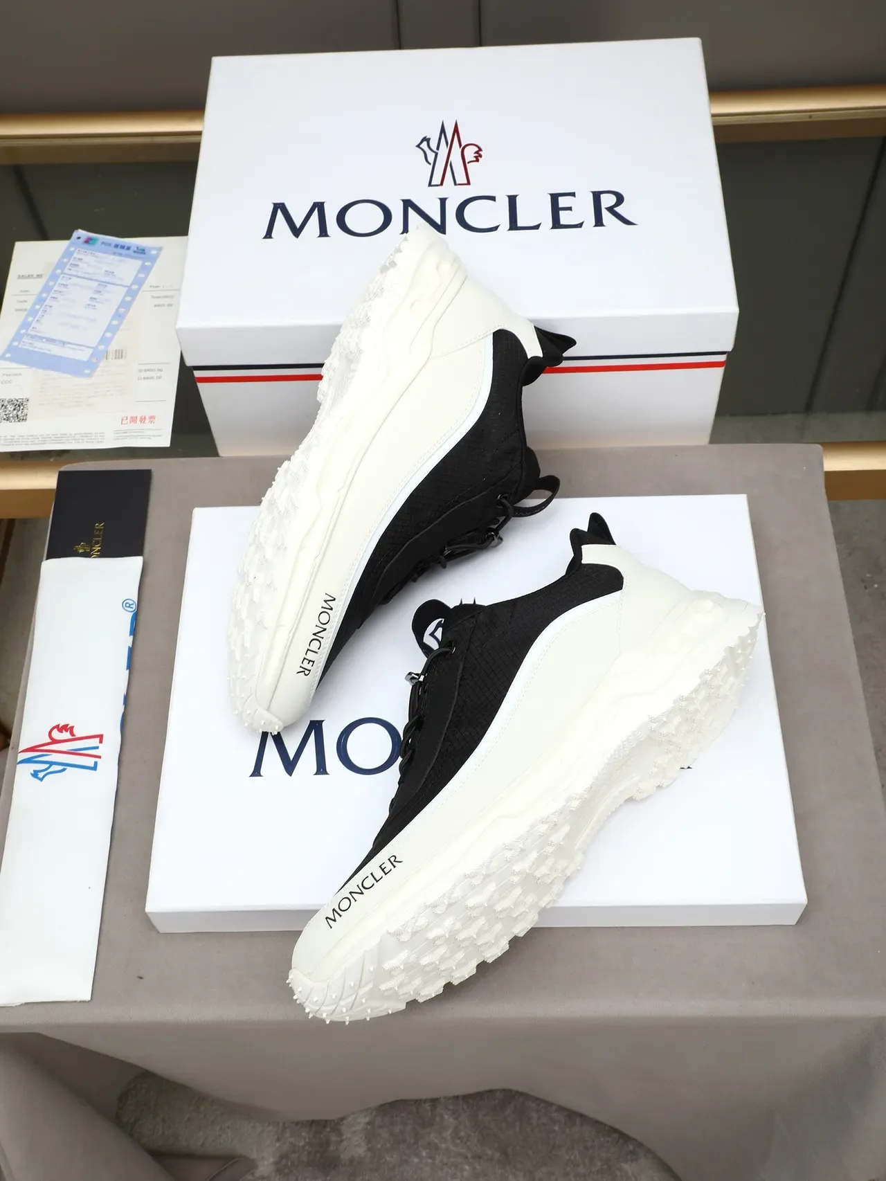 Moncler Lifestyle Sneaker Black and White Chunky Sole Sneakers 3