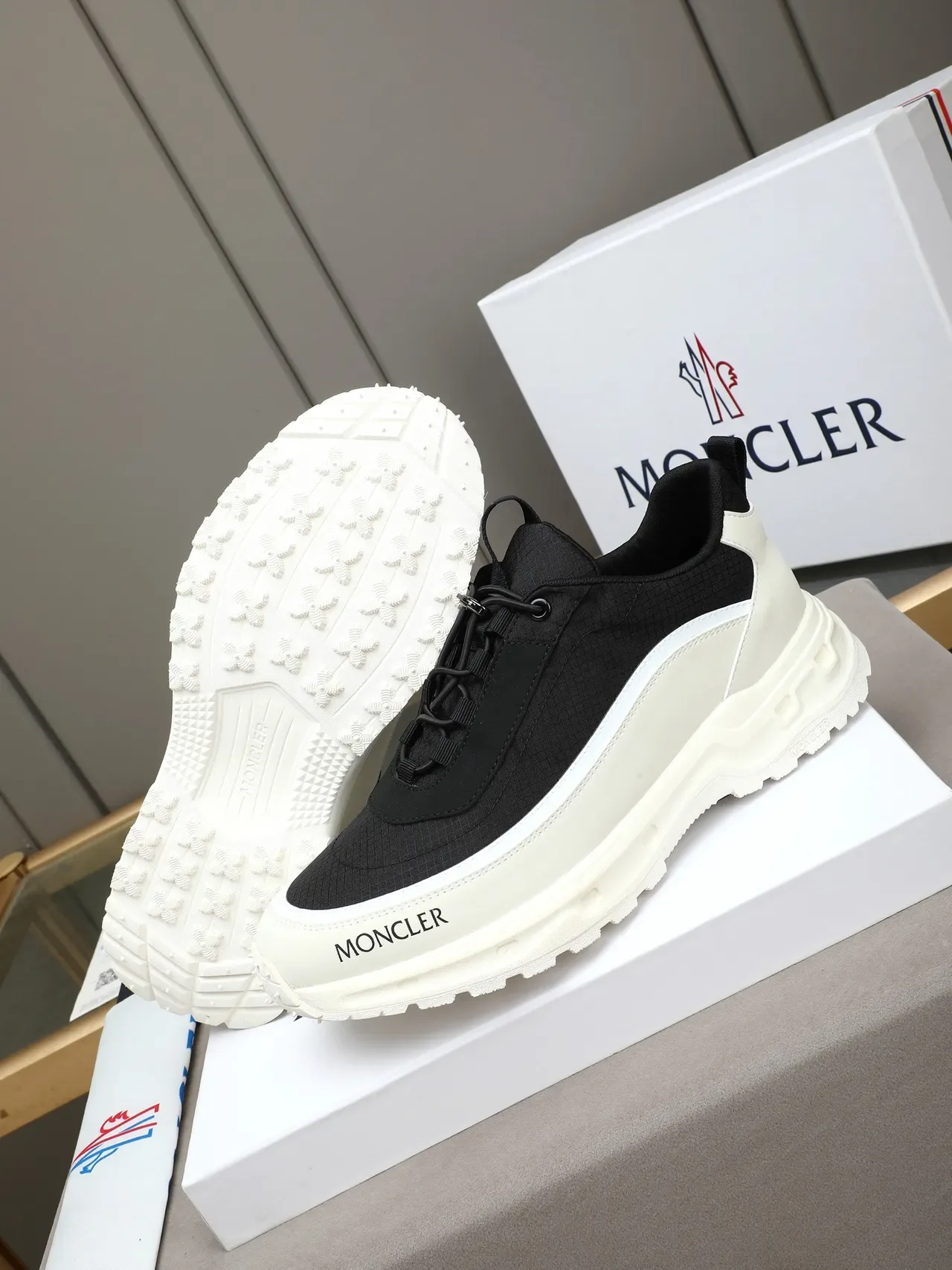 Moncler Lifestyle Sneaker Black and White Chunky Sole Sneakers 5