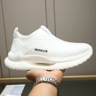 Moncler Speed White Slip-On Knit Upper Lifestyle Sneakers