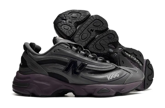 New Balance 1000 Sneakers Chunky Noir et Violet 4