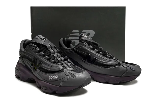 New Balance 1000 Sneakers Chunky Noir et Violet 5