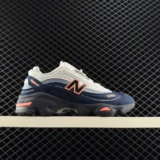 New Balance 1000 Navy White Orange Chunky Sneakers