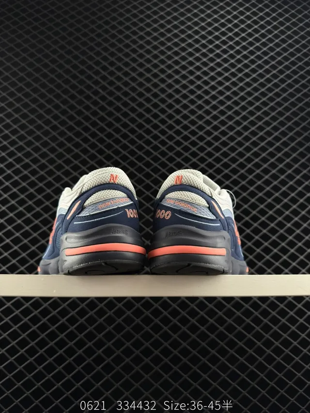 New Balance 1000 Bleu marine Blanc Orange Sneakers Chunky 3