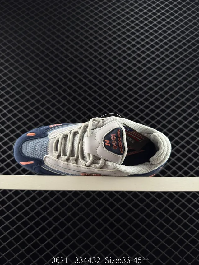 New Balance 1000 Bleu marine Blanc Orange Sneakers Chunky 4