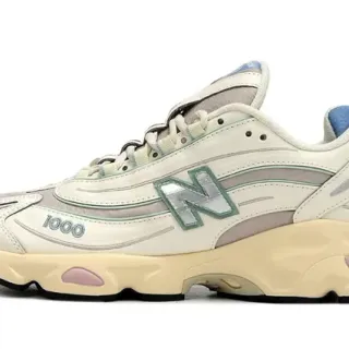 New Balance 1000 Off-White Beige Pink Blue Chunky Sneakers