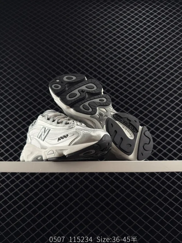 New Balance 1000 Silver Chunky Sneakers 6