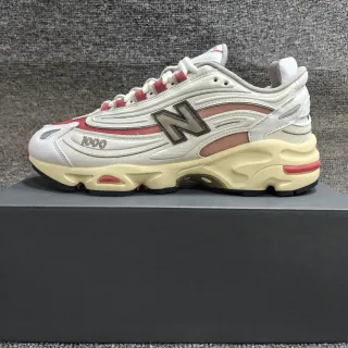 New Balance 1000 White Red Beige Chunky Sneakers