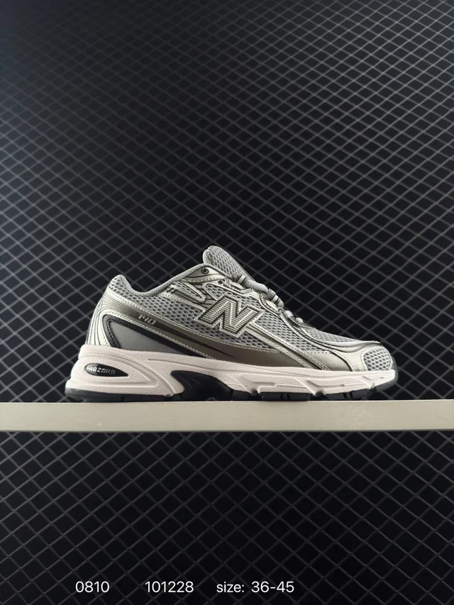 New Balance 140 রুপালি-ধূসর জালি মোটা স্নিকার 7