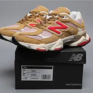 New Balance 9060 Baskets Chunky Marron Rouge Rose