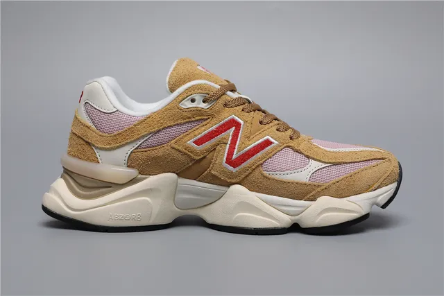 New Balance 9060 Baskets Chunky Marron Rouge Rose 8