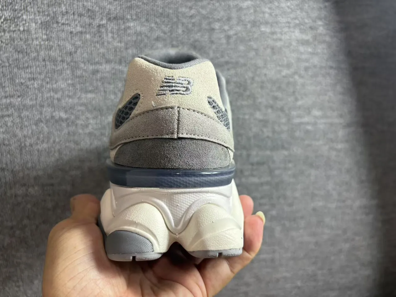 New Balance 9060 Gray Beige Chunky Sneakers 2
