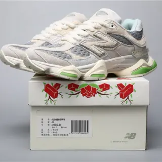 New Balance 9060 Off-White رمادي أخضر حذاء رياضي سميك